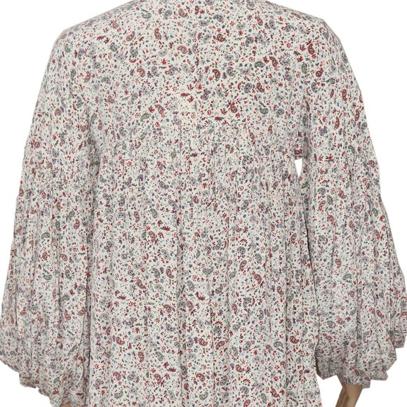 Doen Pietra Dress Cream Saint Claude Paisley Floral Printed Silk S - Picture 7 of 8